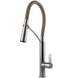 Змішувач для кухні TOPAZ MODERNO TMD-8817-H23-BG бежевий з гофро-гусаком та лійкою-душем - мініатюра 7