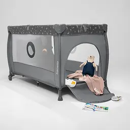 Манеж-ліжечко Lionelo Stefi Plus Grey White, сіро-білий (LO-STEFI PLUS GREY WHITE) - мініатюра 5