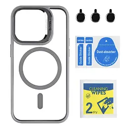 Чохол із підставкою MagSafe TPU PC Metal Stand Case Apple iPhone 14 Pro Grey - мініатюра 2