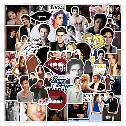 Стікерпак Набір наклейок GeekLand Щоденники вампіра The Vampire Diaries 50 штук