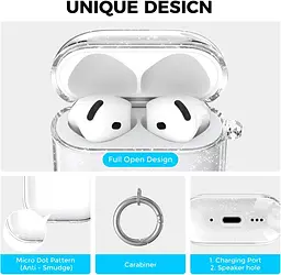 Чохол AhaStyle Silicone Case для Apple AirPods 4 Transparent Glitter (CP-WG164-CGR) [133822] - мініатюра 2
