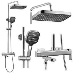 Душова система з виливом Rea Arlo 93–132 см nickel brushed REA-P7340