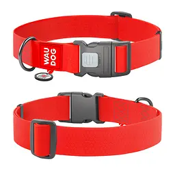 Нашийник для собак водостійкий Waudog Waterproof з QR-паспортом пластиковий фастекс XXL Ш 40 мм Д 46-70 см червоний