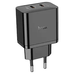 СЗУ HOCO N35, 2xUSB-C, PD45W, Black, Box - мініатюра 3