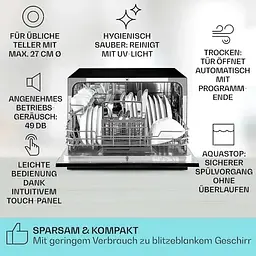 Посудомийна машина Klarstein Havasia UV 6 1380 Вт (10041825) - мініатюра 6