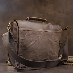 Солідний портфель на плече 20119 Vintage коричневий - мініатюра 4