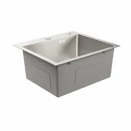 Кухонна мийка Platinum Handmade з нержавіючої сталі 3 мм прямокутна 50x45x22 см (000033605) - мініатюра 3