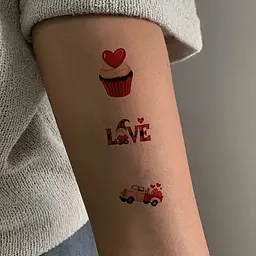 Набір тимчасових тату "Любов № 2" Fresh Tattoo Love-tattoo-mini-set-2-10, 12 х 7 см 10 шт - мініатюра 5