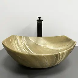 Умивальник VBI Ronta brown stone matt накладний VBI-017303, Мрамор - мініатюра 2