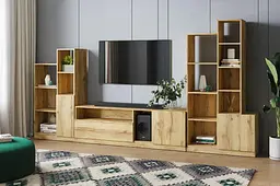 Стелаж Moreli Paul FPA-0001 з відкритою полицею та дверцятами 680х1300х370 мм Дуб Аппалачі - мініатюра 3