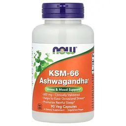 Ашваганда KSM-66 Ashwagandha 600 mg, 90 вегакапсул NOW vit0004259