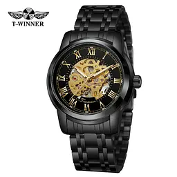 Чоловічий наручний годинник 8250 All Black Steel Forsining acs0031358