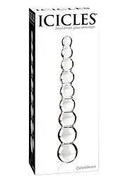 Скляне ділдо кулькове Icicles No.2 21.5 см прозорий - мініатюра 2
