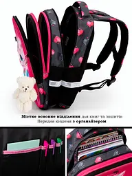 Ортопедичний шкільний рюкзак School Standard 6 в 1 для дівчинки 570 гр 20 літрів Рожевий - мініатюра 6