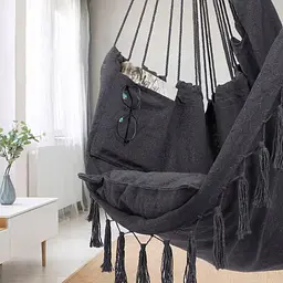 Підвісне крісло бразильський гамак Hanert BOHO Black - мініатюра 4