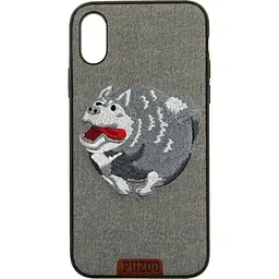 Чохол-накладка PUZOO TPU+TPU with stitchwork craft Ballon Dog iPhone X Grey - мініатюра 3