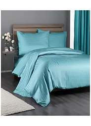Комплект турецької постільної білизни TURComFor сімейний 160x220 Premium blue страйп сатин TC303375758