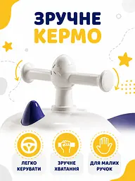 Дитячий толокар біговел каталка з EVA-колесами та висувними підніжками білий з синім (49676140) - мініатюра 7
