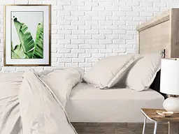 Комплект постільної білизни Cosas двоспальний без простирадла IVORY 180 x 220 см (Ranfors98_Cappuccino_180_2) - мініатюра 2