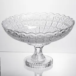 Фруктовниця на ніжці скляна Queen Lace 32 см під кришталь Yiwu HP-34-47