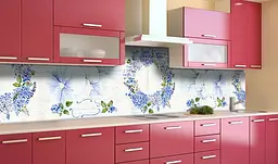 Вініловий кухонний фартух Вінок із польових квітів наклейка для кухні ПВХ Квіти Блакитний Happy Pocket Z181679 - мініатюра 3