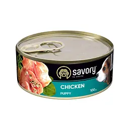 Вологий корм для цуценят Savory з куркою 100 г