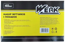 Набір мітчиків та плашок 40 шт, Werk тримачі 2 шт., різьбомір та викрутка (129894)