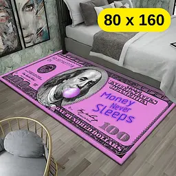 Стильний та зносостійкий килим для дому "100 доларів рожевий Money Never Sleeps" 80х160 KT8000403