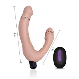 Безремневий вібрострапон LoveToy Rechargeable IJOY 21 см тілесний - мініатюра 5