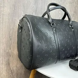 Дорожня велика сумка містка чорна стильна на плече (1587) - мініатюра 5