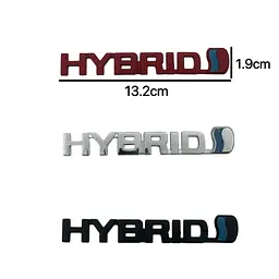 Емблема напис Hybrid Чорна 132х19мм метал (на скотчі) - мініатюра 2