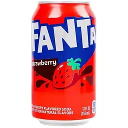 Напій Fanta Strawberry зі смаком полуниці газований 355 мл