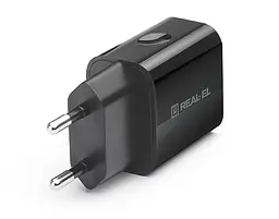 Мережевий зарядний пристрій REAL-EL CH-210 (2USB, 2.1A) Чорний