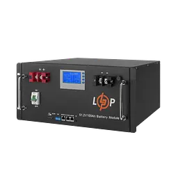 Акумулятор LP LiFePO4 48V (51,2V) - 100 Ah (5120Wh) (Smart BMS 100A) з LCD RM - мініатюра 2
