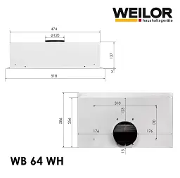 Витяжка повновбудована Weilor WB 64 WH - мініатюра 12