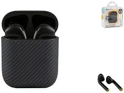Навушники бездротові Hoco EW41 plus true wireless карбонові чорні (6931474779922) - мініатюра 3