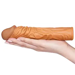 Насадка на пеніс Lovetoy Pleasure X-Tender Penis Sleeve Flesh Add 2 19.5 см коричневий - мініатюра 2