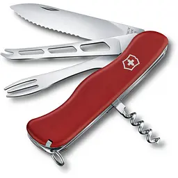 Складний ніж Victorinox CHEESE MASTER 111мм/8функ/крас.мат /волн/lock/штоп/вилка