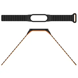 Ремінець Dual-color Magnetic для Xiaomi Mi Band 7/6/5/4/3 Black / Orange - мініатюра 4