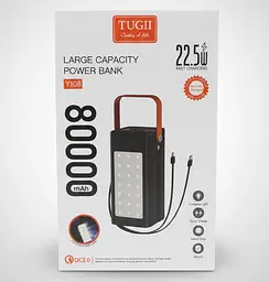 Повербанк No Brand Tugii Y108 Power Bank 80000 мАг Чорний (2104619077) - мініатюра 2