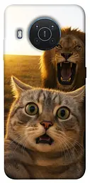 Чохол Demsky Shocked cat and lion для Nokia X10 / X20
