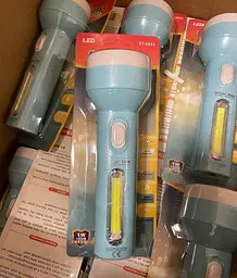 Акумуляторний потужний ручний ліхтар прожектор 2в1 Silver Toss ST-8653 + COB 4 режими Блакитний 88229 - мініатюра 8