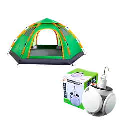 Автоматичний намет — Smart Camp (4-місний) + Похідна лампа на акумуляторі