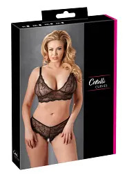 Комплект білизни Cottelli Collection Bra And String 2XL чорний - мініатюра 4