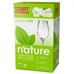 Таблетки для посудомийних машин Start Nature Екологічні 30 шт. (4820207100305)