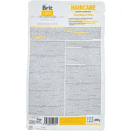 Сухий корм для кішок Brit Care Cat GF Haircare Healthy and Shiny Coat 400 г (8595602540891) - мініатюра 2