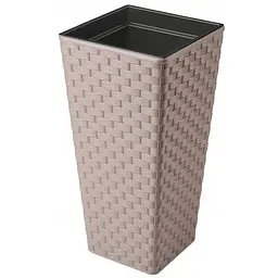 Горщик для квітів Form-Plastic Rattana слим квадро-30 32.8 л бежевий (3890-051)