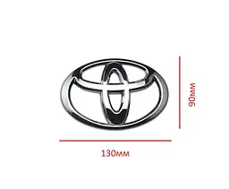 Емблема решітки задня для Toyota Хром 130х90 мм Пластик на скотчі (Завод) - мініатюра 2