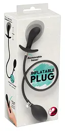 Анальна пробка Inflatable Plug 8 см (чорний) - мініатюра 6
