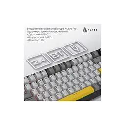 Клавіатура Ajazz AK820 Pro Flying Fish Switch Purple RGB USB/Wireless/Bluetooth UA Purple (AK820PRO-FF-PWB) - мініатюра 9